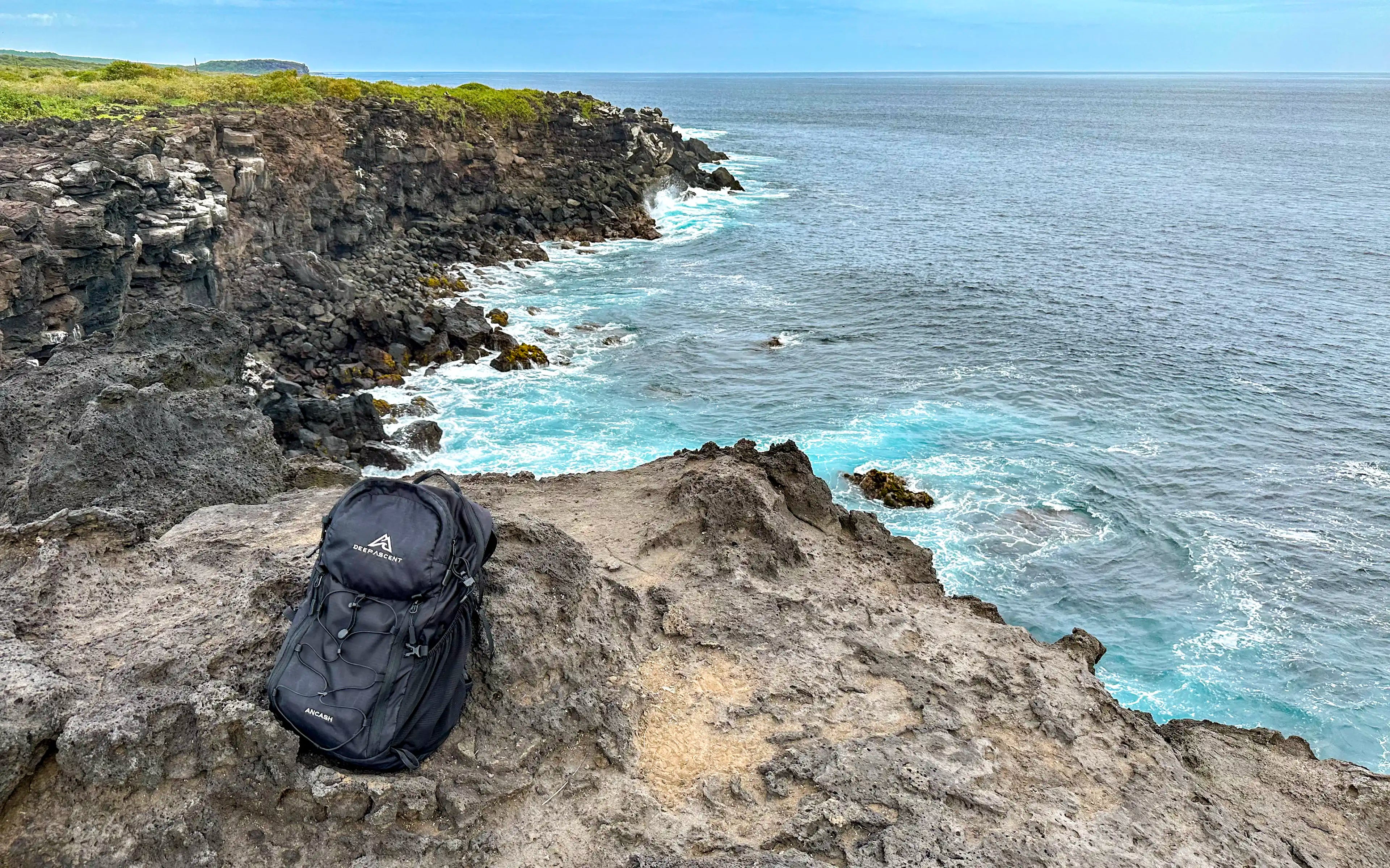 Durable packable hiking backpack crafted with 100% recycled ripstop nylon.