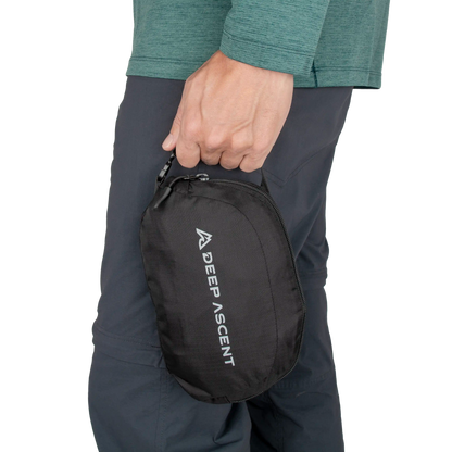 Lightweight packable travel backpack folds into its own pocket.