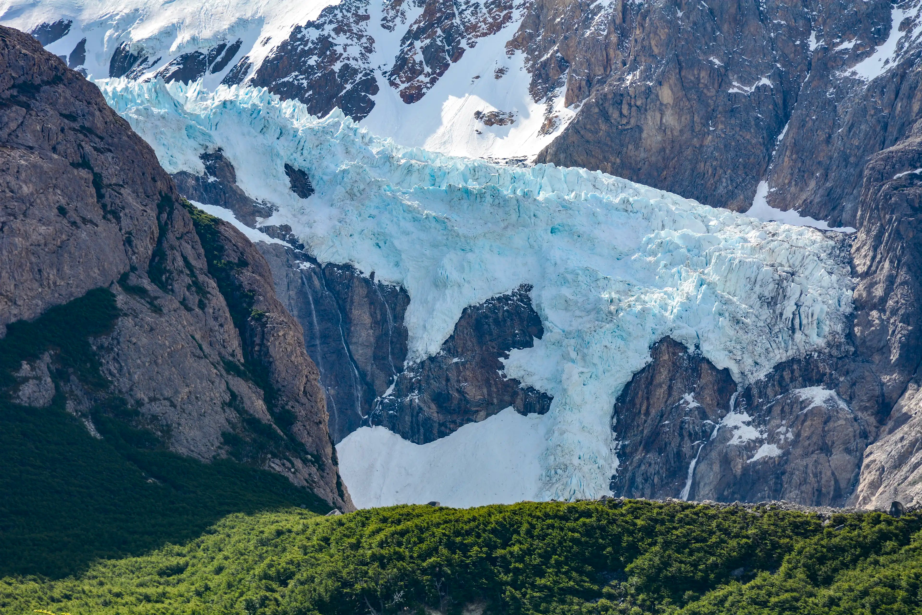 A view of Piedras Blancas Glacier in El Chaltén, Argentina.