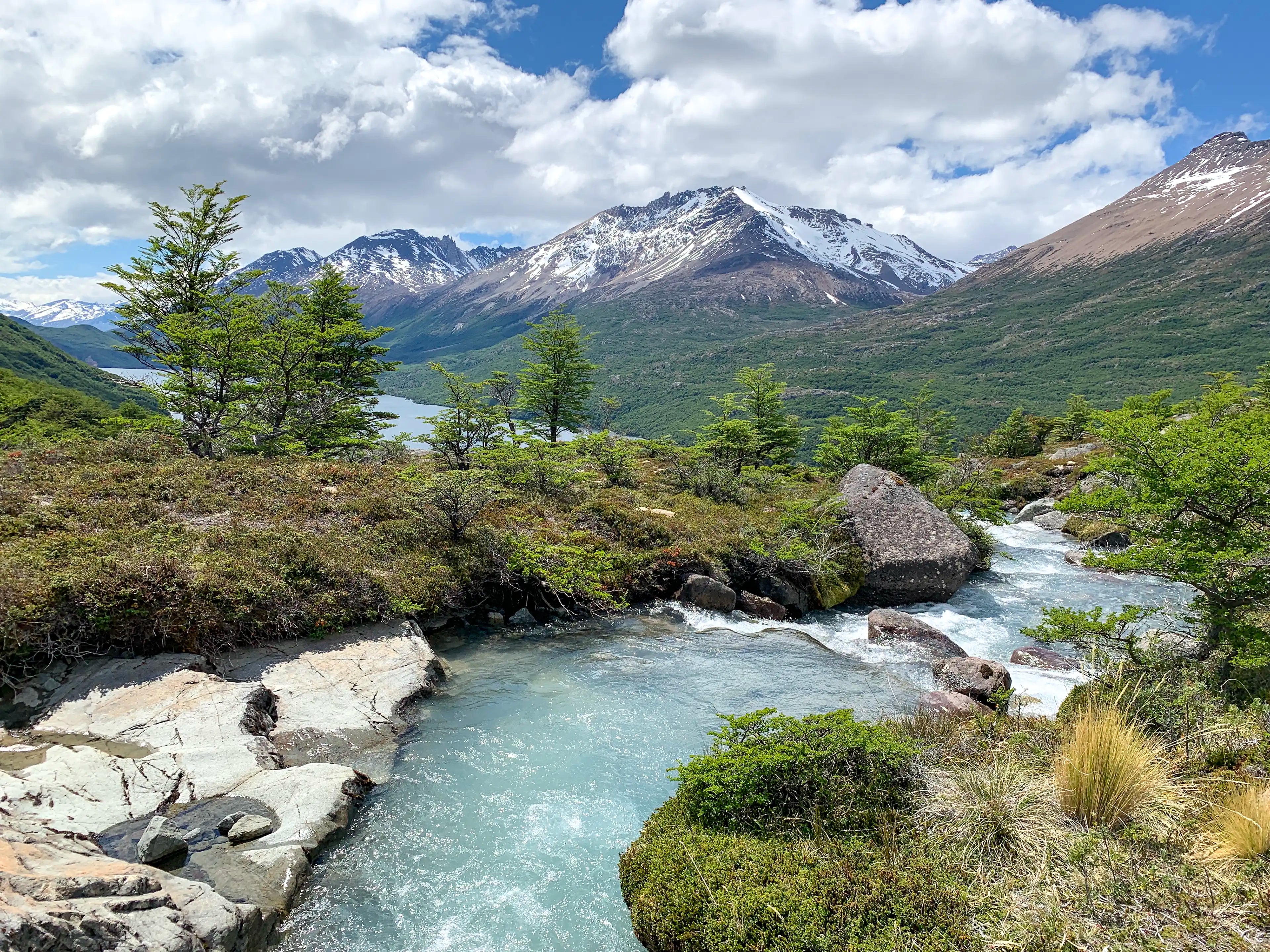 A view of a stream above Lago del Desierto near El Chaltén, Argentina.